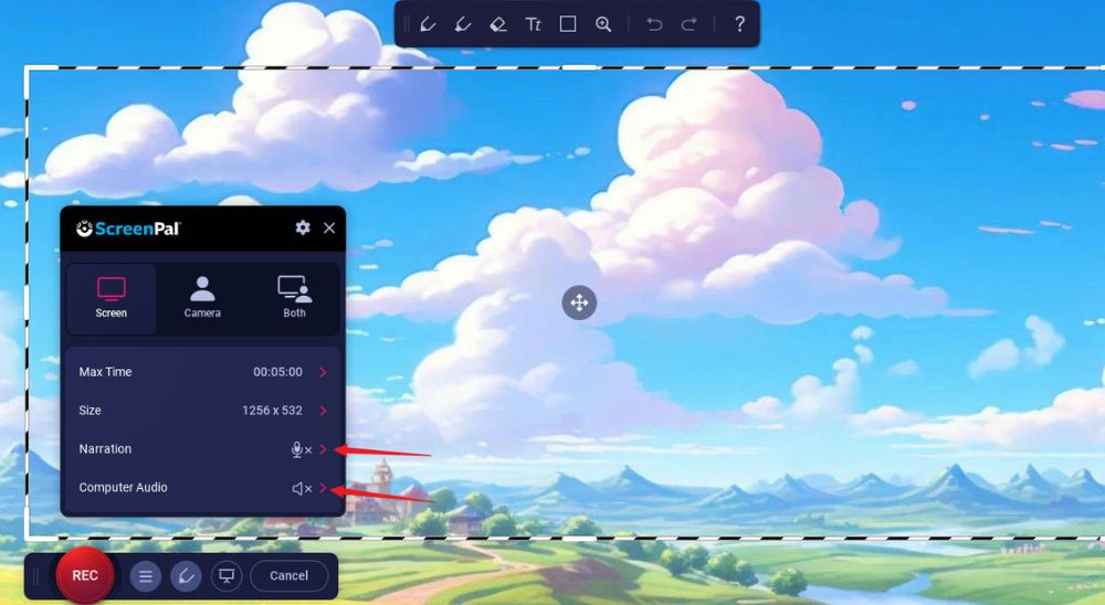 ScreenPal Audio Settings