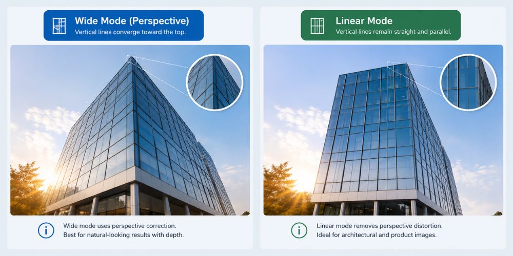 Mode large vs mode linéaire
